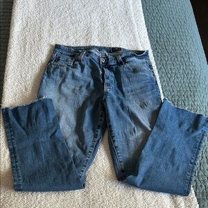 AG Mari Mid-rise Slim Straight Blue Denim Jeans